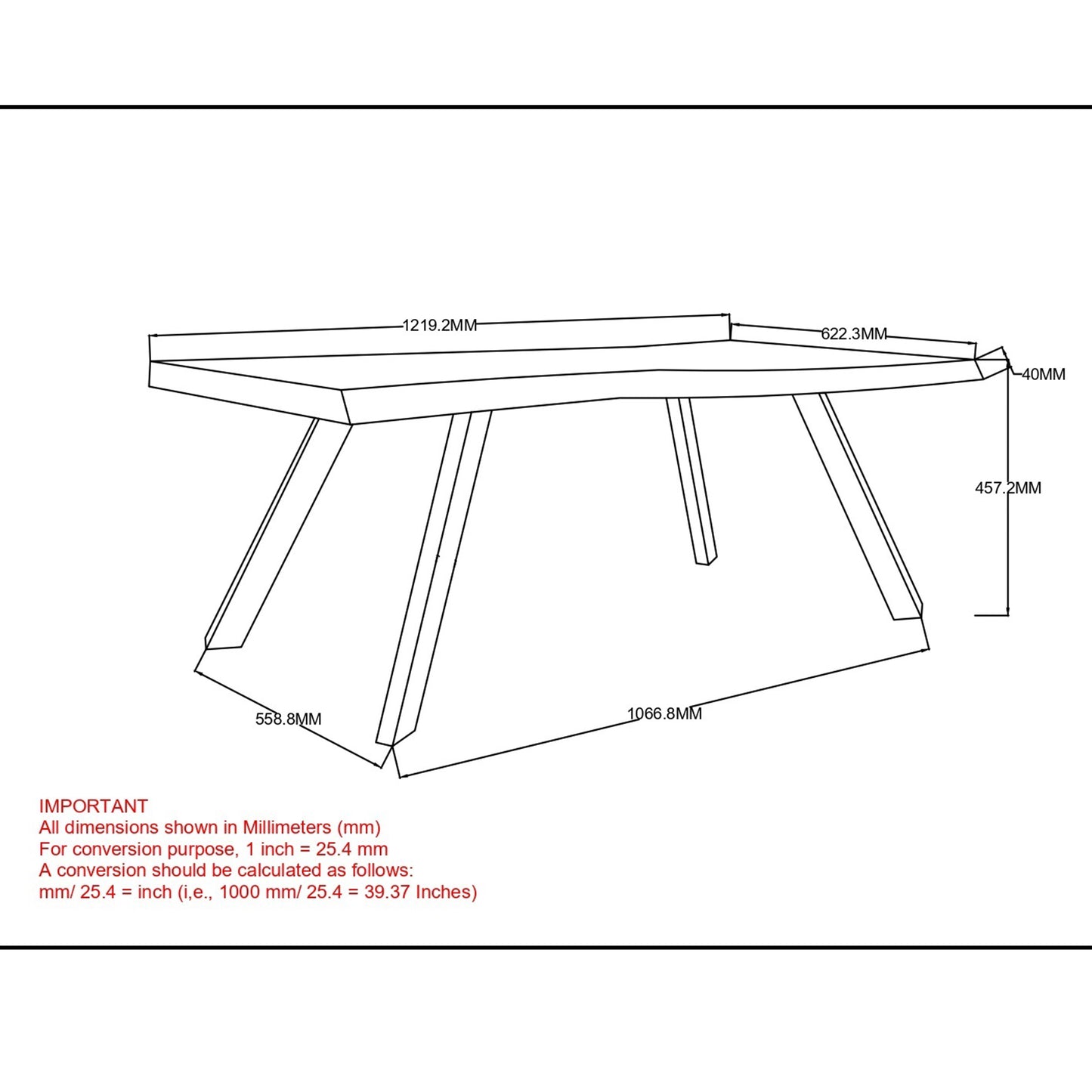 Virag Coffee Table in Natural and Black