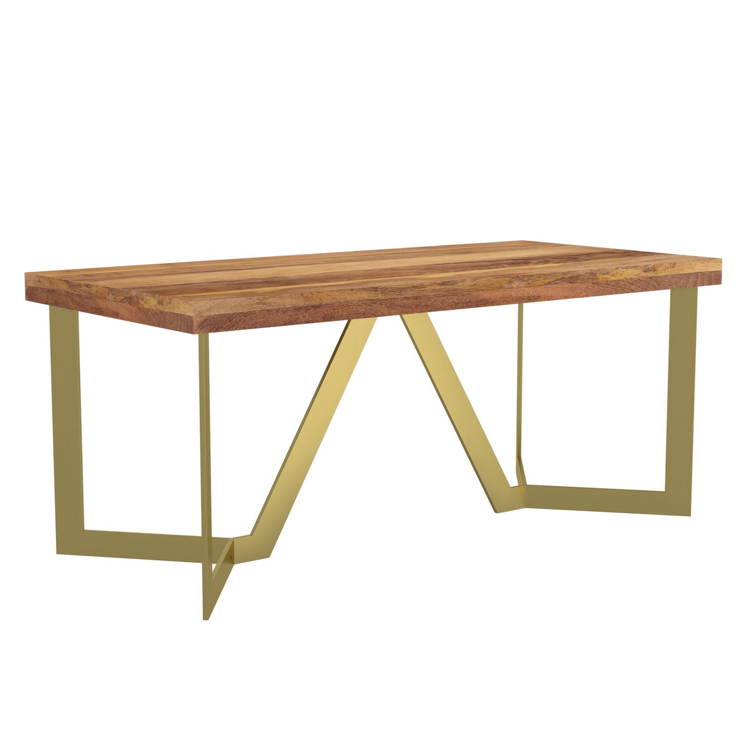 Zivah Coffee Table in Natural and Aged Gold