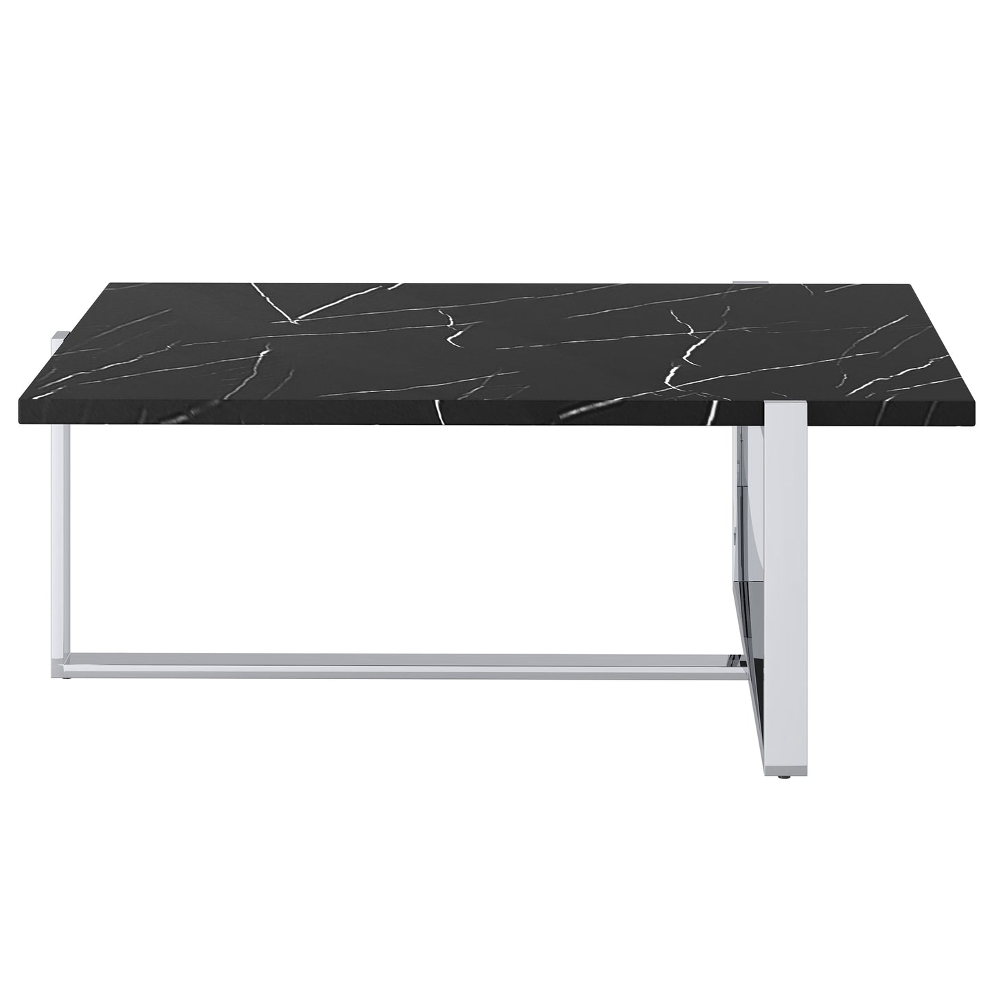 Veno Coffee Table in Black/White With Silver