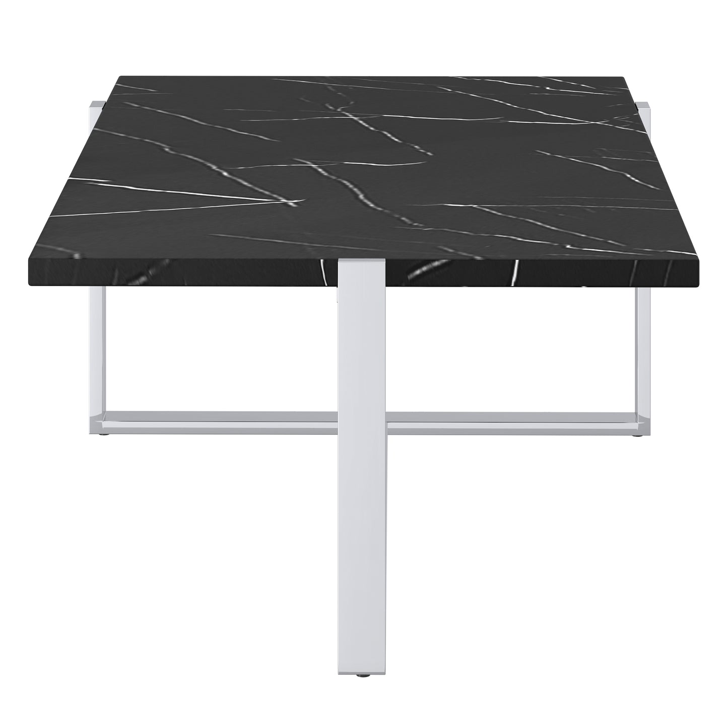 Veno Coffee Table in Black/White With Silver