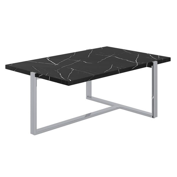 Veno Coffee Table in Black/White With Silver