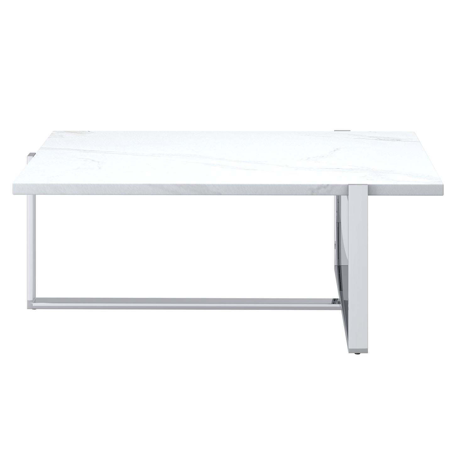 Veno Coffee Table in Black/White With Silver