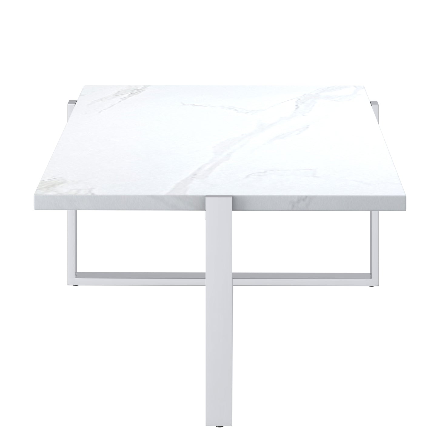 Veno Coffee Table in Black/White With Silver