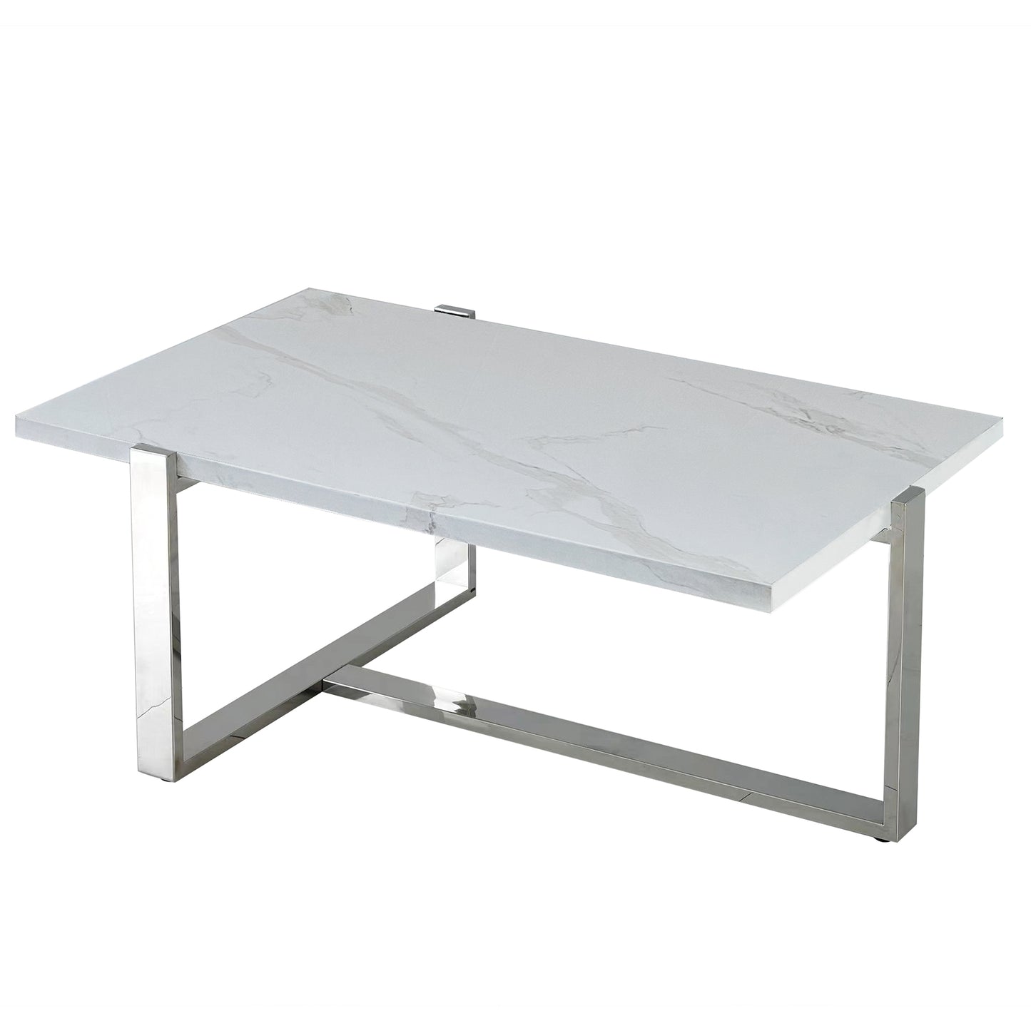 Veno Coffee Table in Black/White With Silver