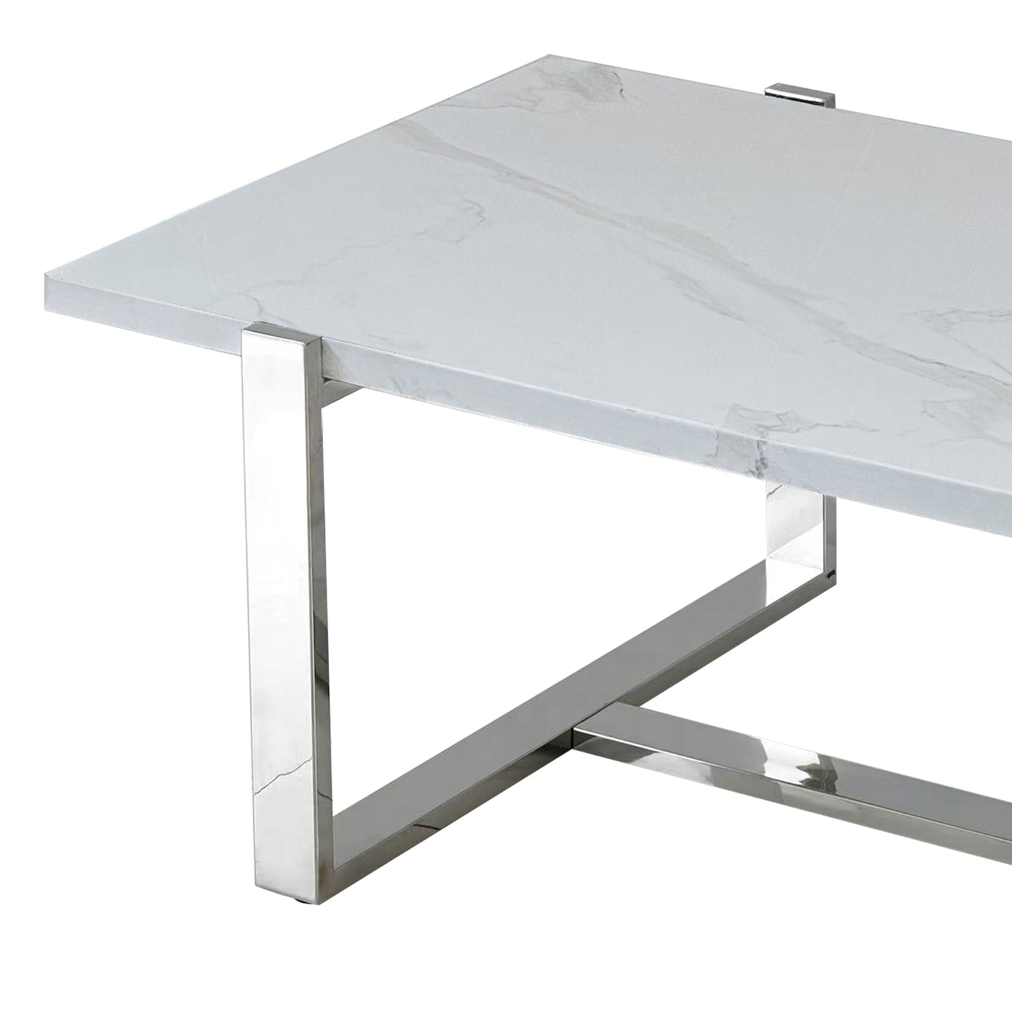 Veno Coffee Table in Black/White With Silver