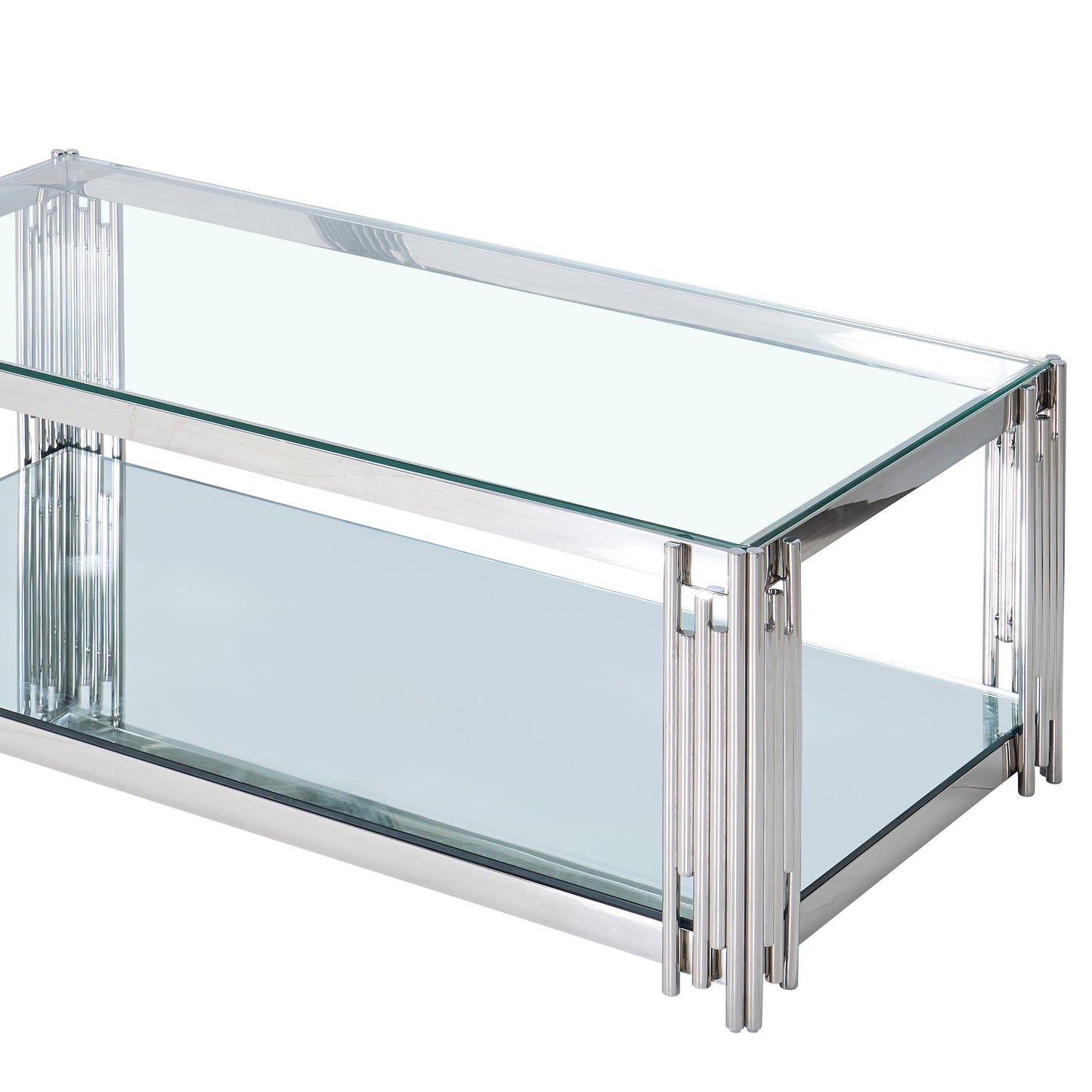 Estrel Rectangular Coffee Table in Silver/Gold