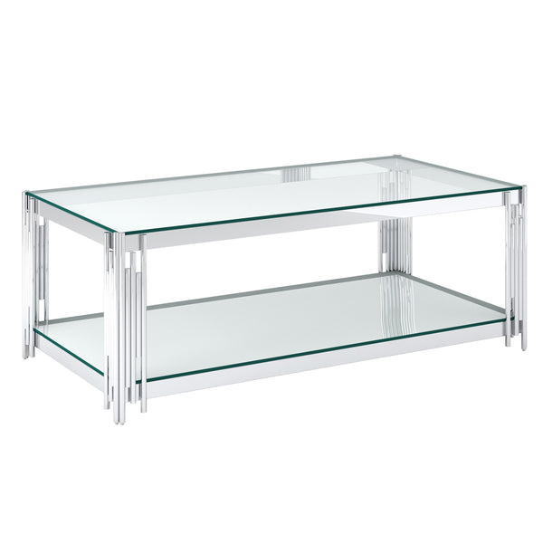 Estrel Rectangular Coffee Table in Silver/Gold