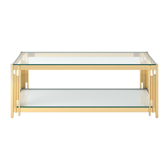 Estrel Rectangular Coffee Table in Silver/Gold