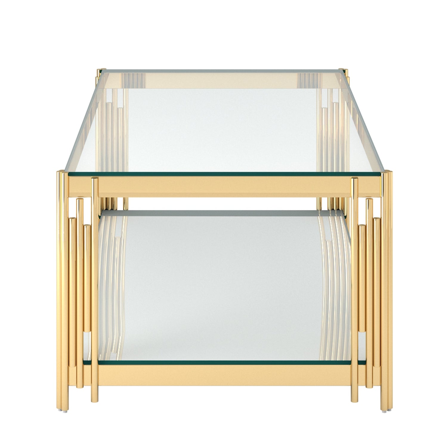 Estrel Rectangular Coffee Table in Silver/Gold