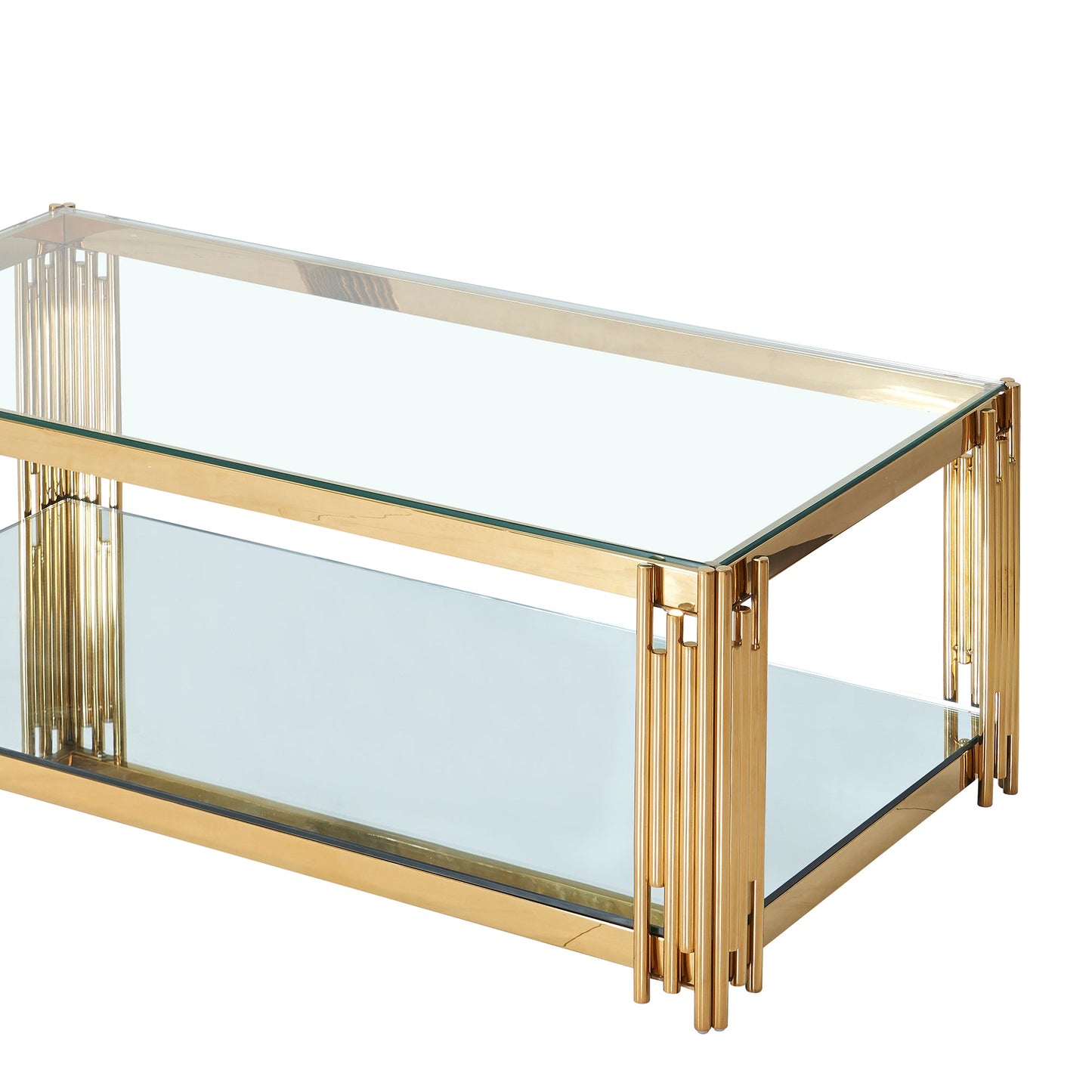 Estrel Rectangular Coffee Table in Silver/Gold