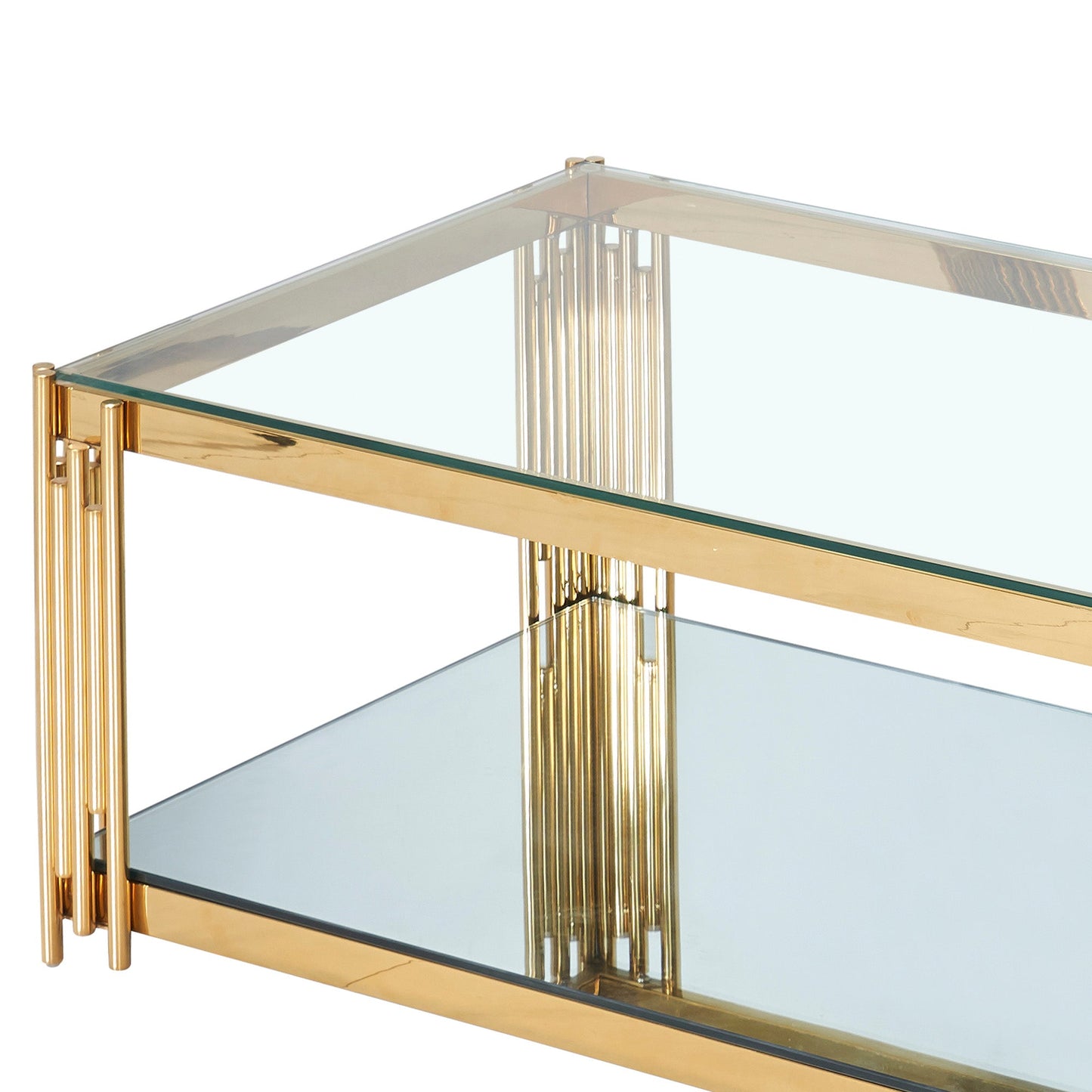 Estrel Rectangular Coffee Table in Silver/Gold