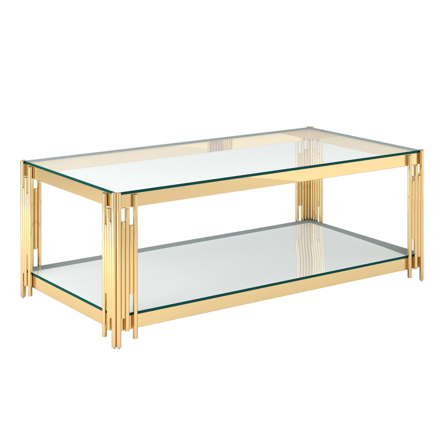 Estrel Rectangular Coffee Table in Silver/Gold