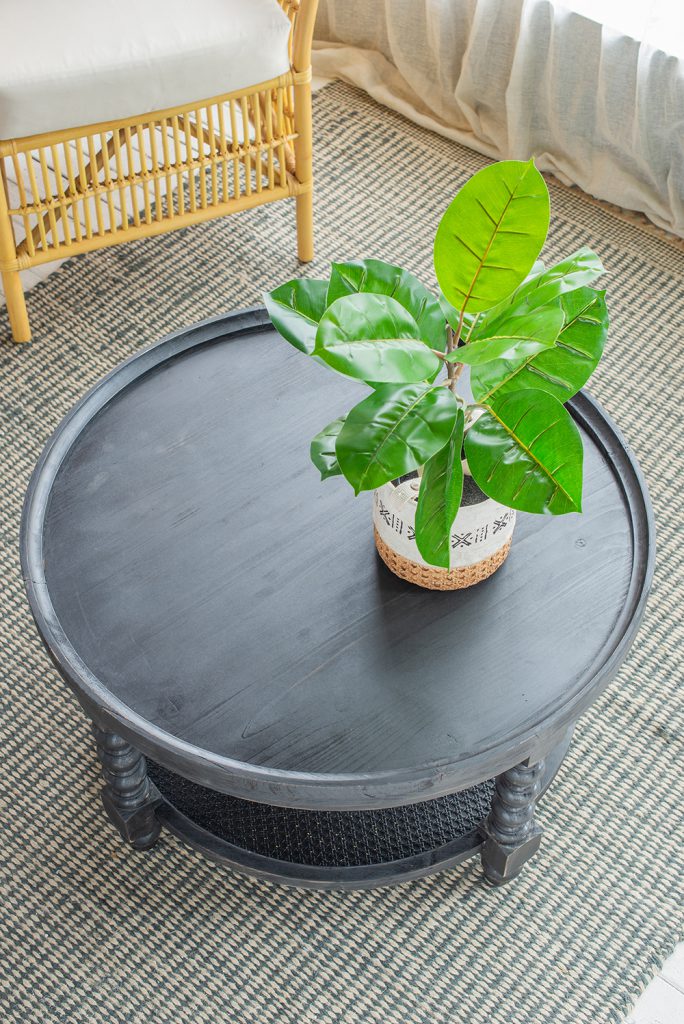 Black Round Tabletop Hilton Head Coffee Table