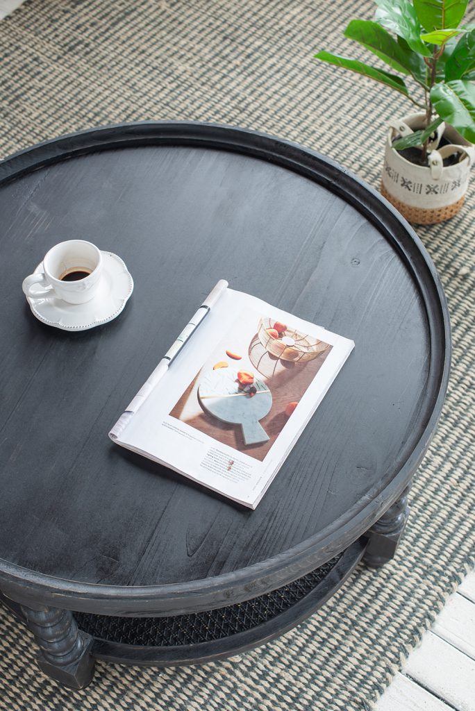 Black Round Tabletop Hilton Head Coffee Table