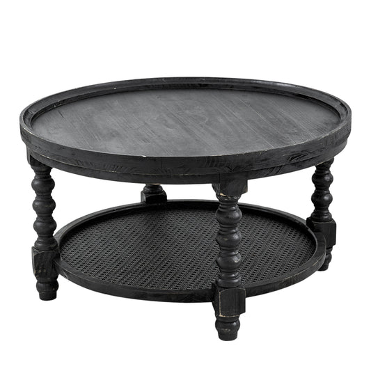 Black Round Tabletop Hilton Head Coffee Table