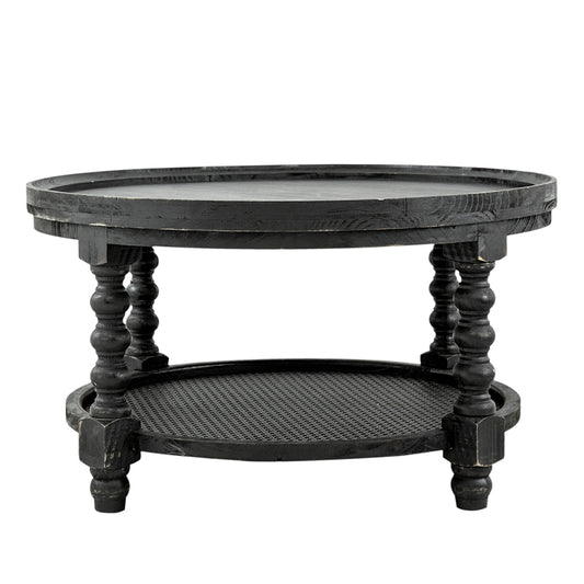 Black Round Tabletop Hilton Head Coffee Table