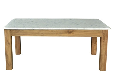 Teak & Marble Coffee Table - St - Natural Teak Finish