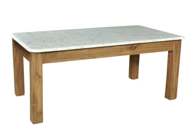 Teak & Marble Coffee Table - St - Natural Teak Finish