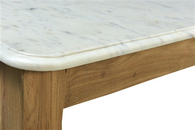 Teak & Marble Coffee Table - St - Natural Teak Finish